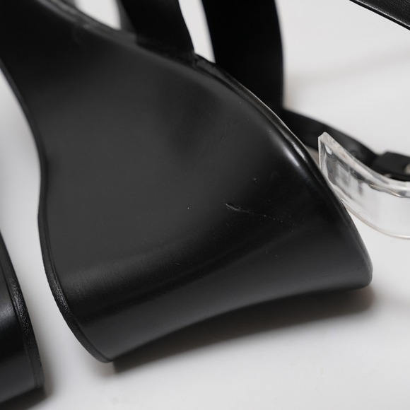 Italian Shoemakers Wedge Sandals Womens 10M Black Silver Hardware Italy - Picture 12 of 17